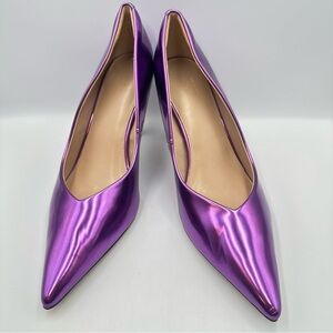 Faryl by farylrobin Gaia Purple Slip On Pump Womens 13 Shiny Prom Spring Formal